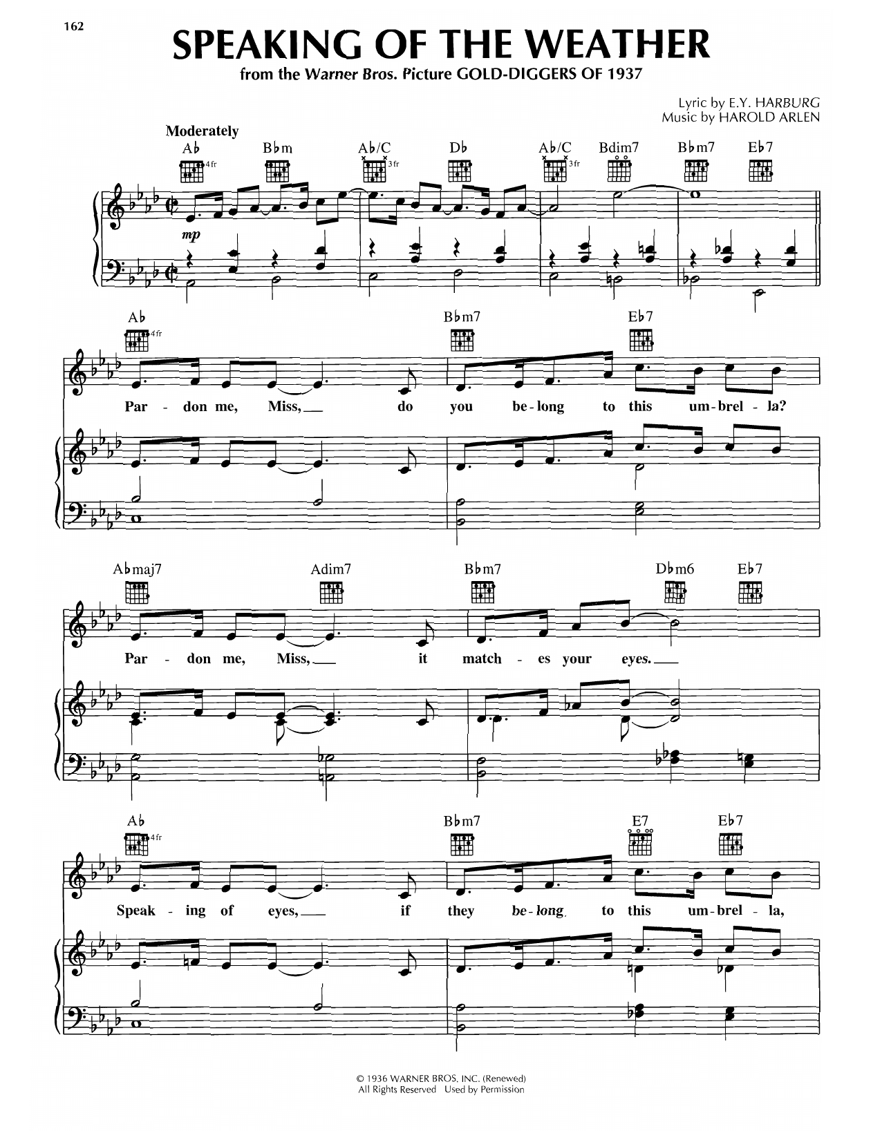 Produktgalerie: Seite 1 von 1 Speaking Of The Weather, Harold Arlen, Gesang, Gitarre, Klavier