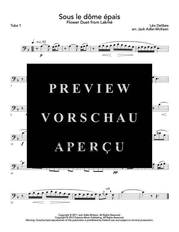 Produktgalerie: Seite 8 von 10 Flower Duet from Lakme, , (Trio 2x Tuba + Klavier)