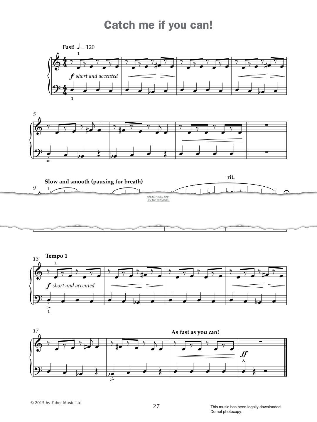 Produktgalerie: Seite 1 von 1 Catch me if you can! (from 'Improve Your Sight-Reading! A Piece a Week Piano Grade 2'), Paul Harris, Klavier