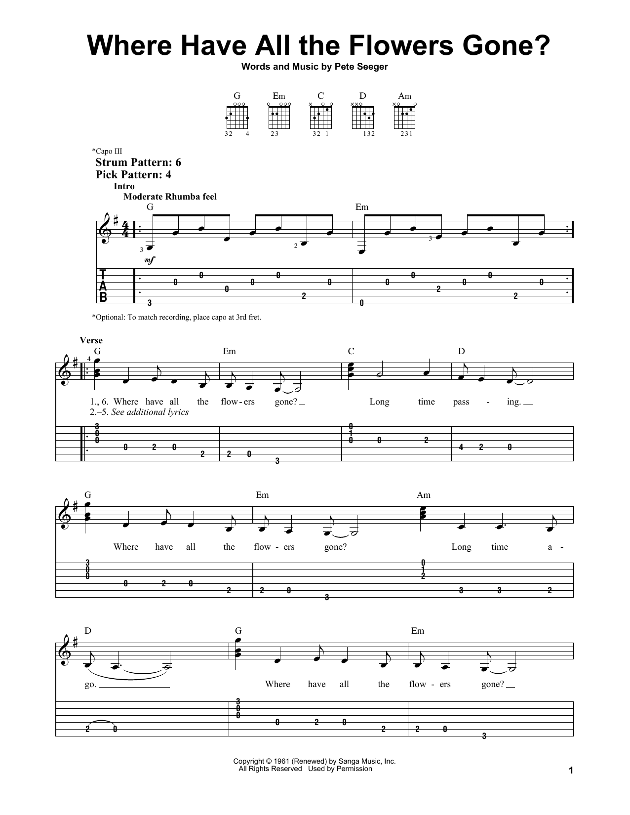 Produktgalerie: Seite 1 von 1 Where Have All The Flowers Gone?, The Kingston Trio, Gitarre