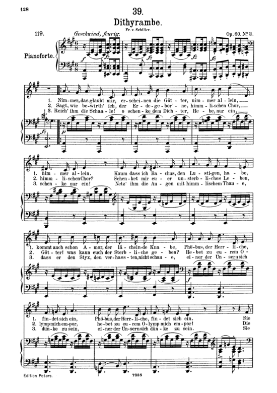 Product picture to: Dithyrambe D.801Franz Schubert