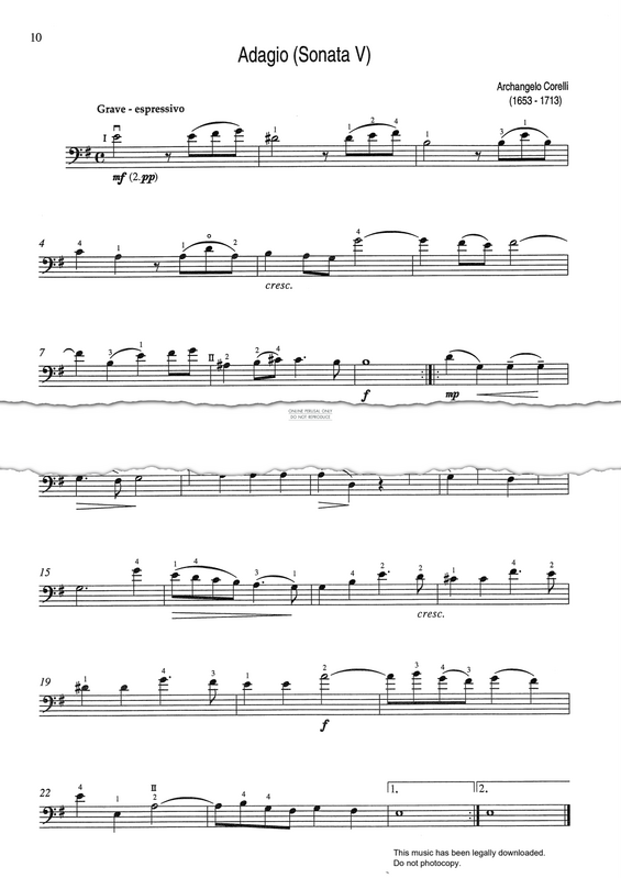 Produktgalerie: Seite 1 von 1 Adagio (from Sonata V), Arcangelo Corelli, Klavier, Violoncello