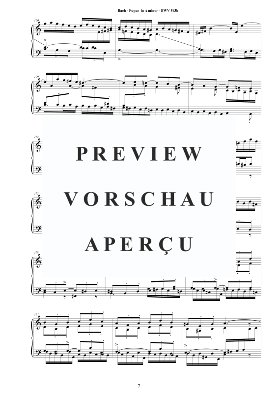 Produktgalerie: Seite 8 von 10 Fuge in A-Moll BWV 543b - Piano Version, , Klavier Solo