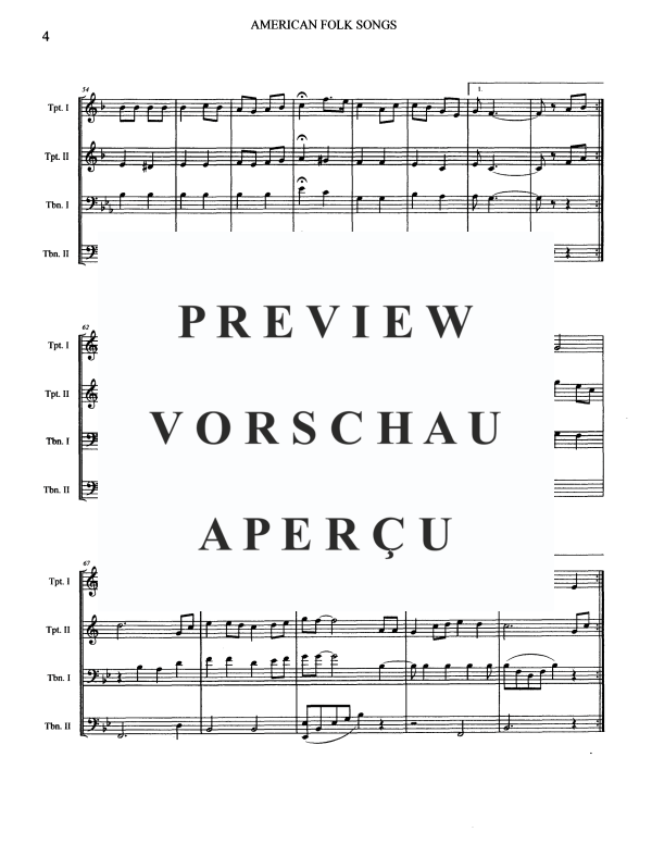 Produktgalerie: Seite 6 von 11 American Folk Songs, , Blechbläser Quartett