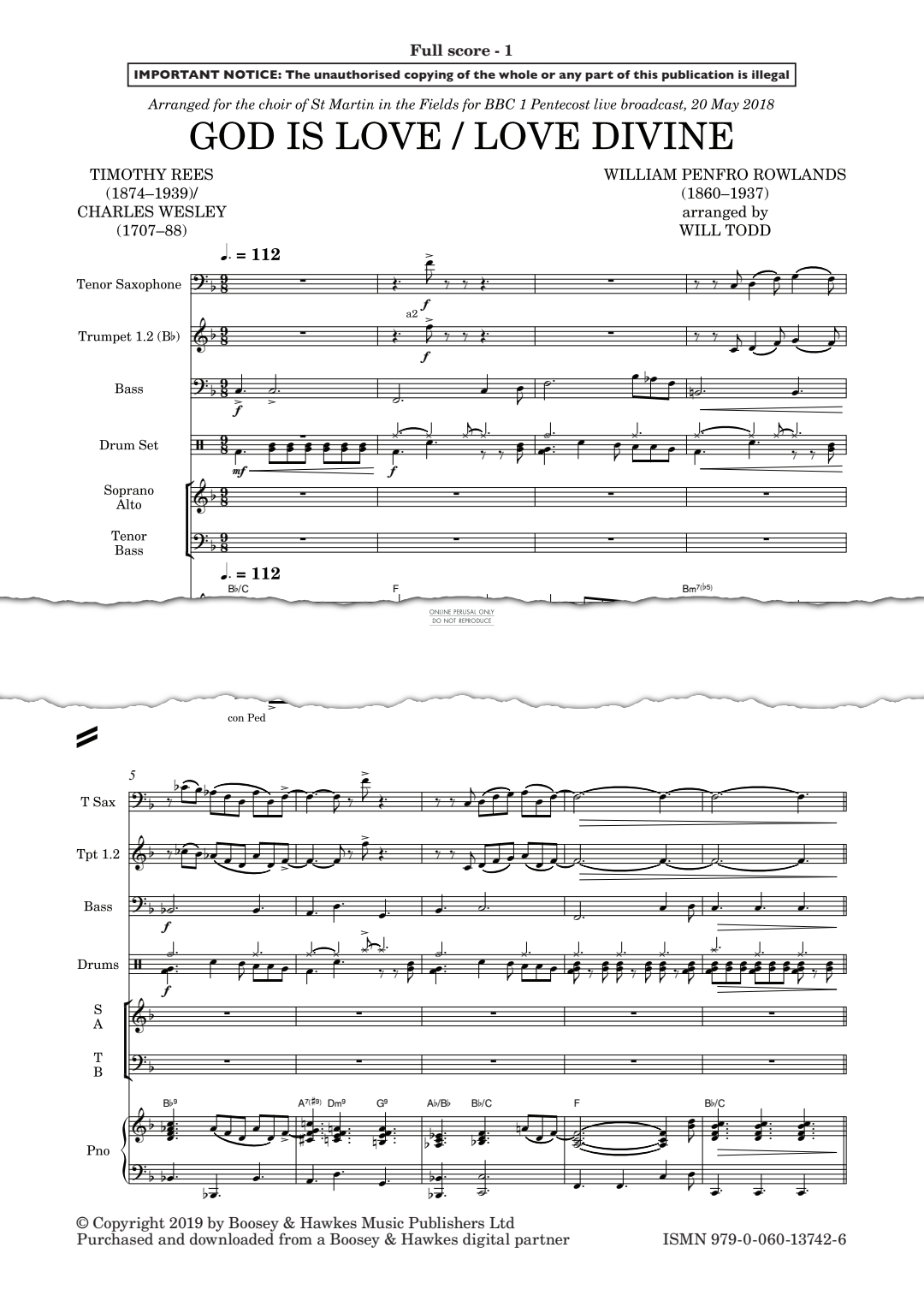 Product gallery: Page 1 of 1 God is Love / Love Divine, Will Todd