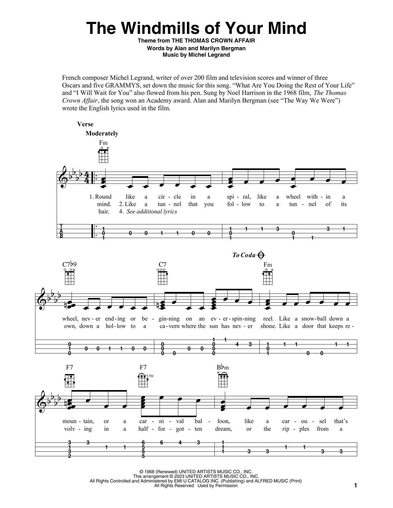 Product gallery: Page 1 of 1 The Windmills Of Your Mind, Michel LeGrand