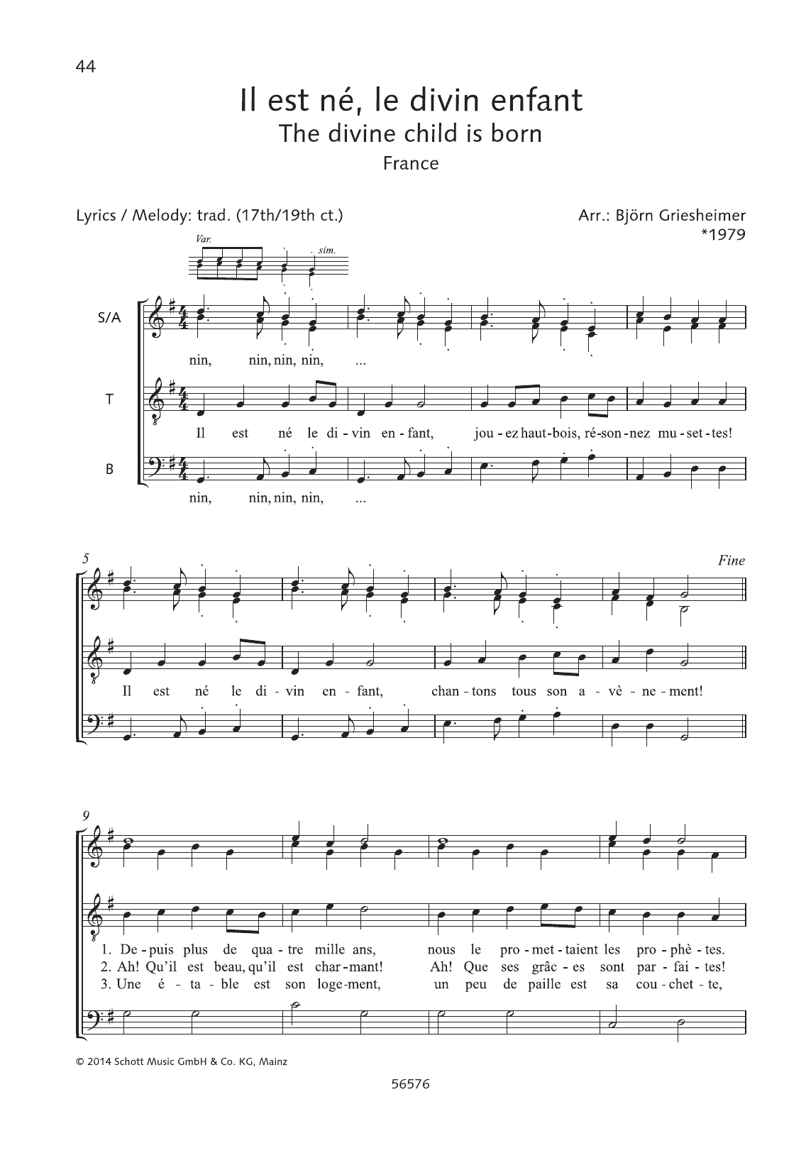 Produktgalerie: Seite 1 von 1 Il Est Ne, Le Divin Enfant, Björn Griesheimer, Chor