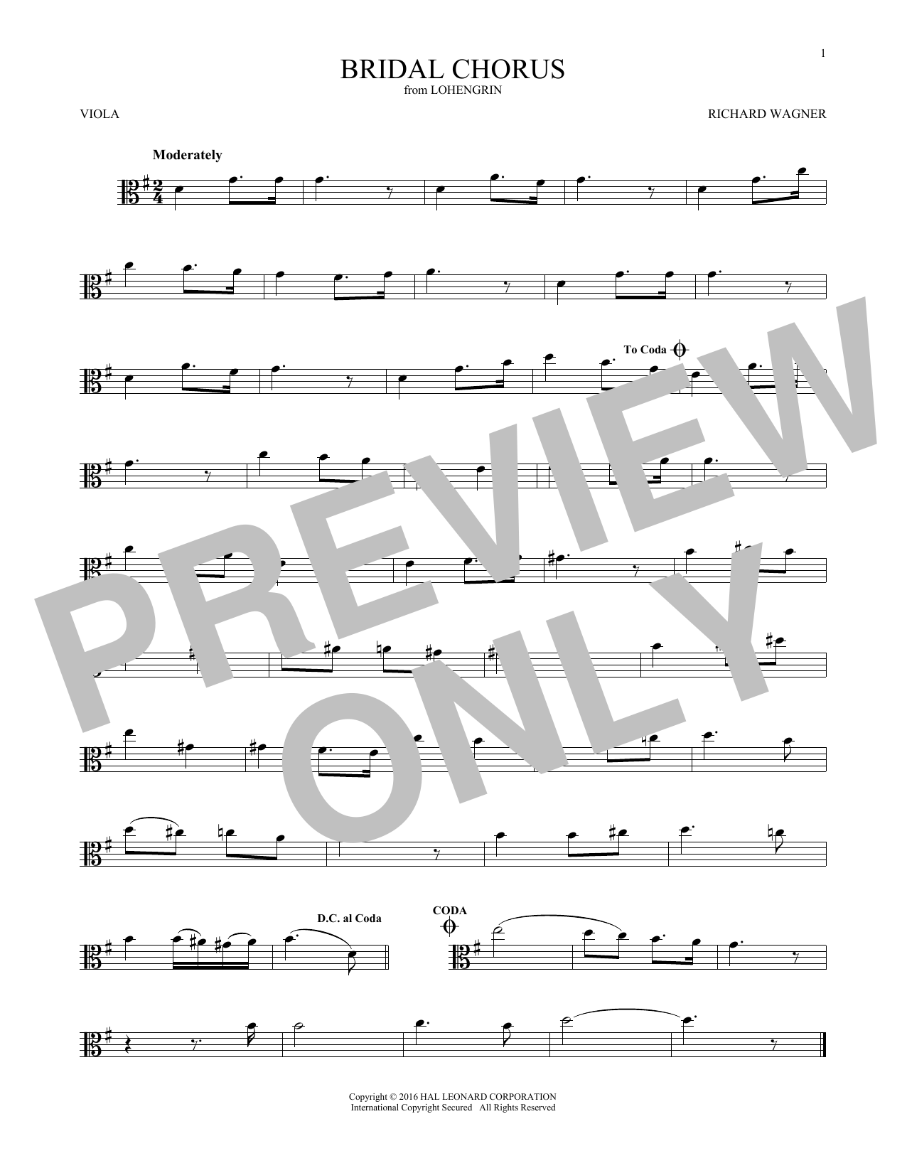 Product gallery: Page 1 of 1 Bridal Chorus, Richard Wagner