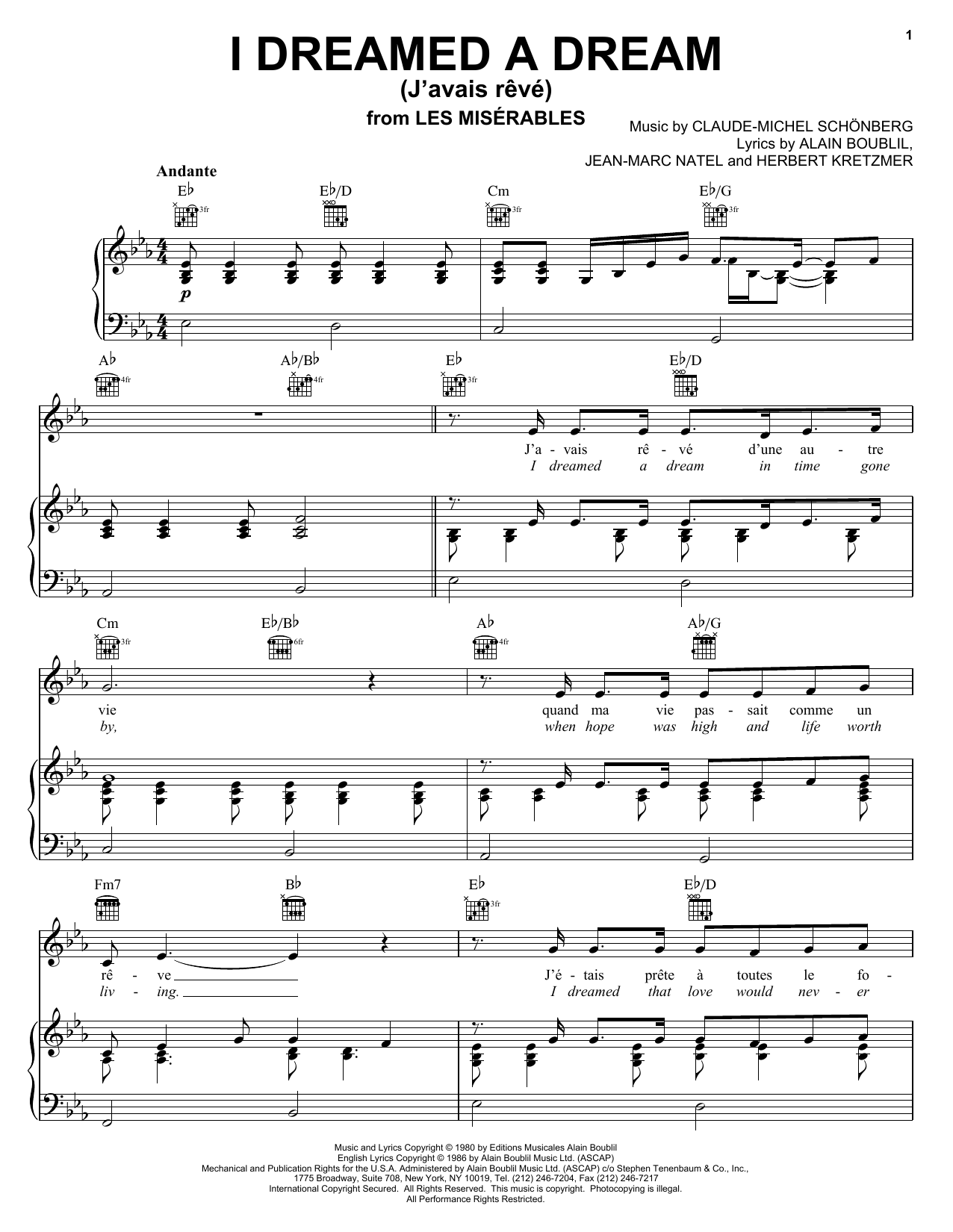 Produktbild zu: I Dreamed A Dream (J'avais Reve)