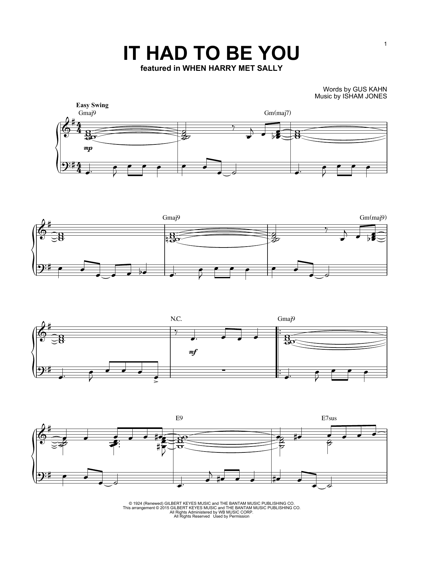Product picture to: It Had To Be You [Jazz version] (arr. Brent Edstrom)