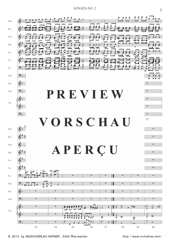 Product gallery: Page 8 of 11 SONATA NO. 2, , (large wind orchestra)