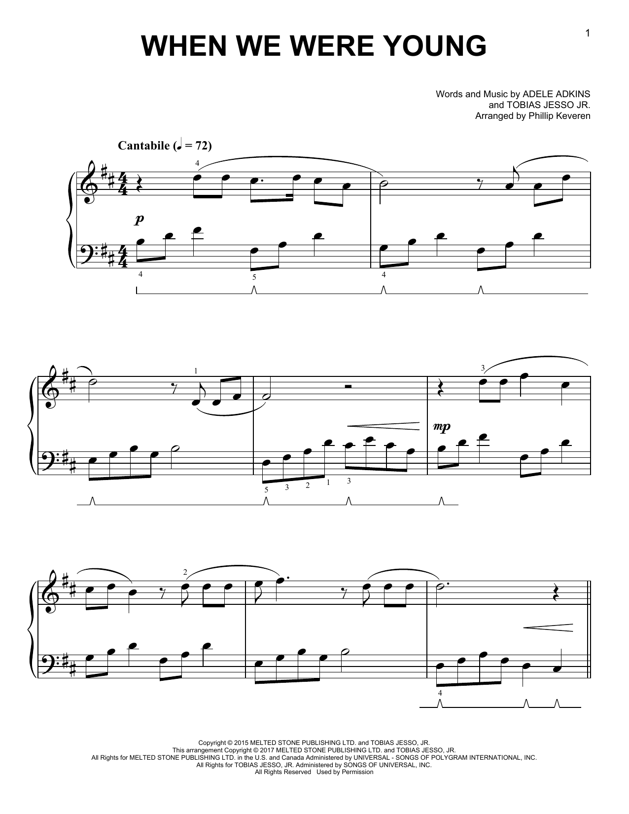 Product picture to: When We Were Young [Classical version] (arr. Phillip Keveren)