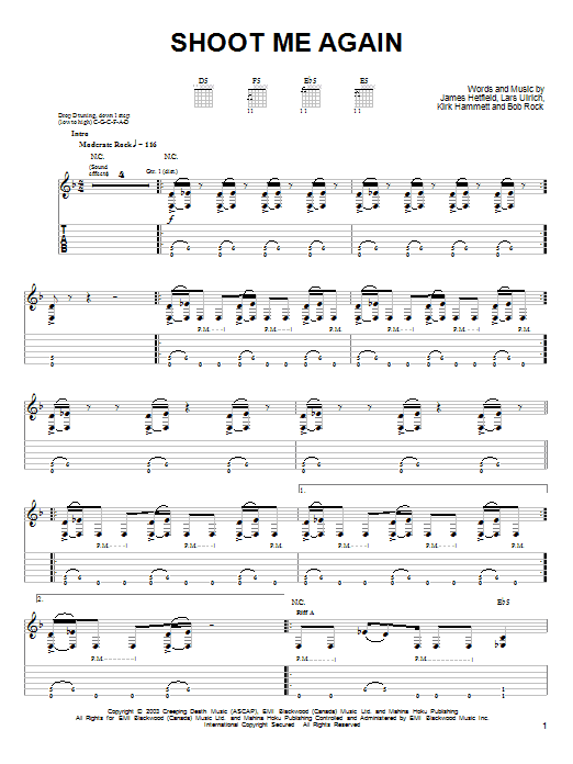 Produktgalerie: Seite 1 von 1 Shoot Me Again, Metallica, Gitarre