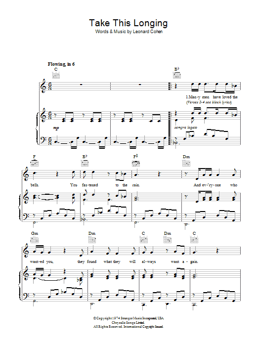 Produktgalerie: Seite 1 von 1 Take This Longing, Leonard Cohen, Gesang, Gitarre, Klavier