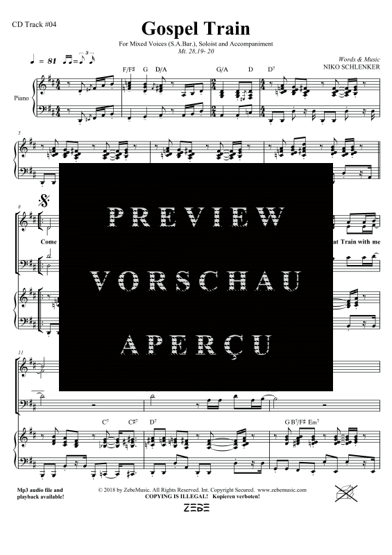 gallery: Gospel Train, , Gemischter Chor SAM/Solo opt. und Klavier