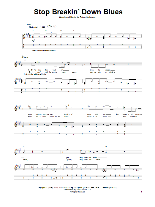 Product gallery: Page 1 of 1 Stop Breakin' Down Blues, Robert Johnson
