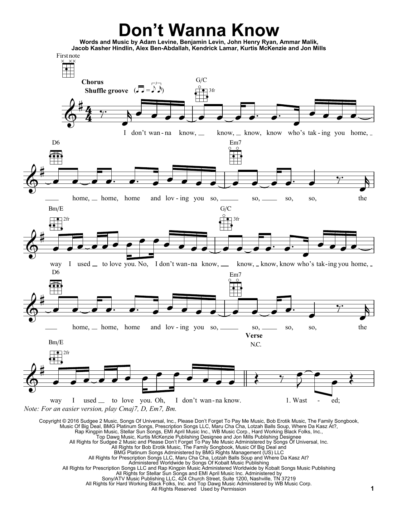 Product gallery: Page 1 of 1 Don't Wanna Know, Maroon 5 feat. Kendrick Lamar