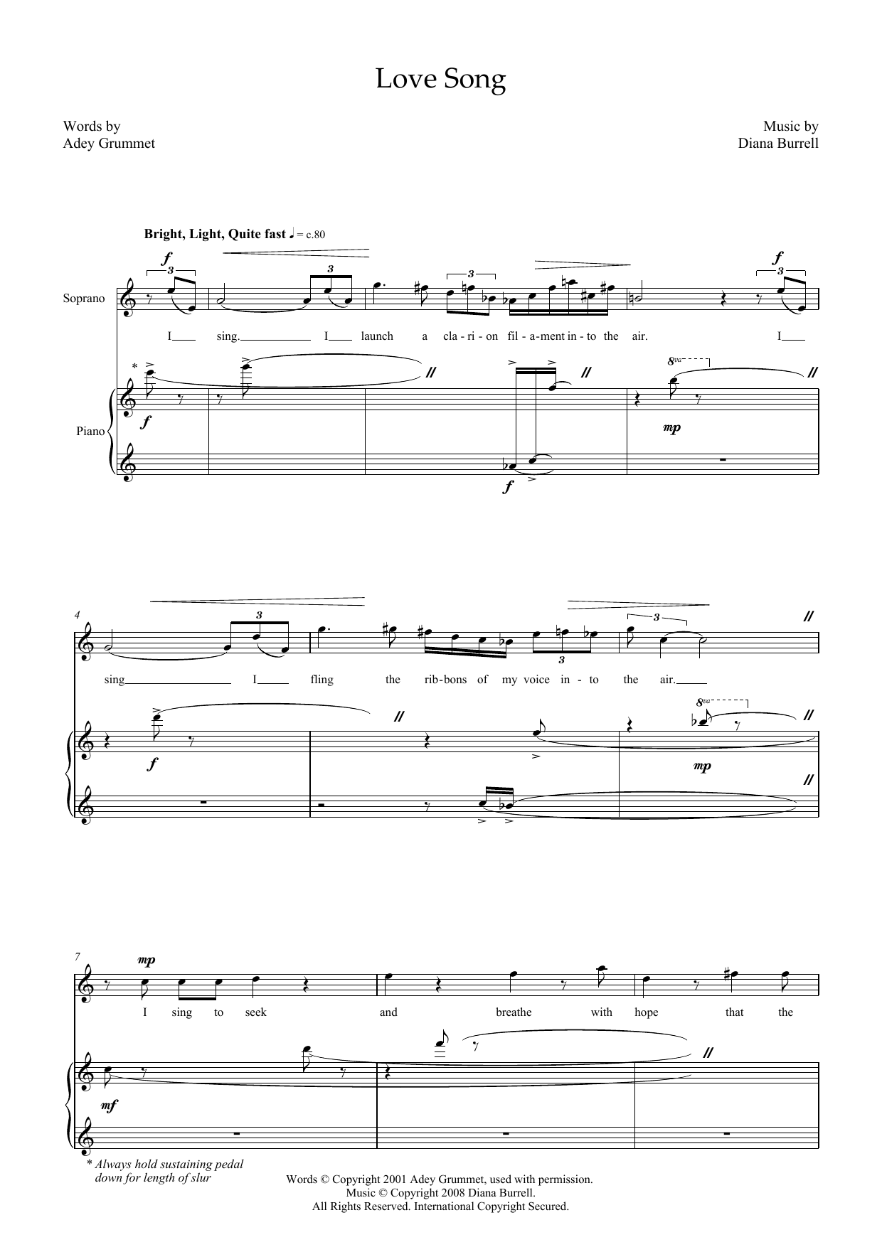 Produktbild zu: Love Song (for soprano and piano)