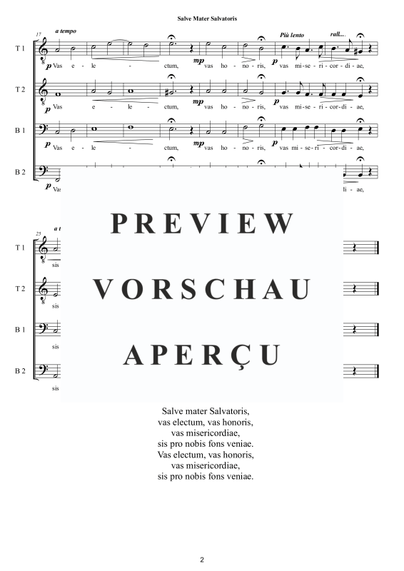 Produktgalerie: Seite 3 von 7 Salve Mater Salvatoris, , Männerchor