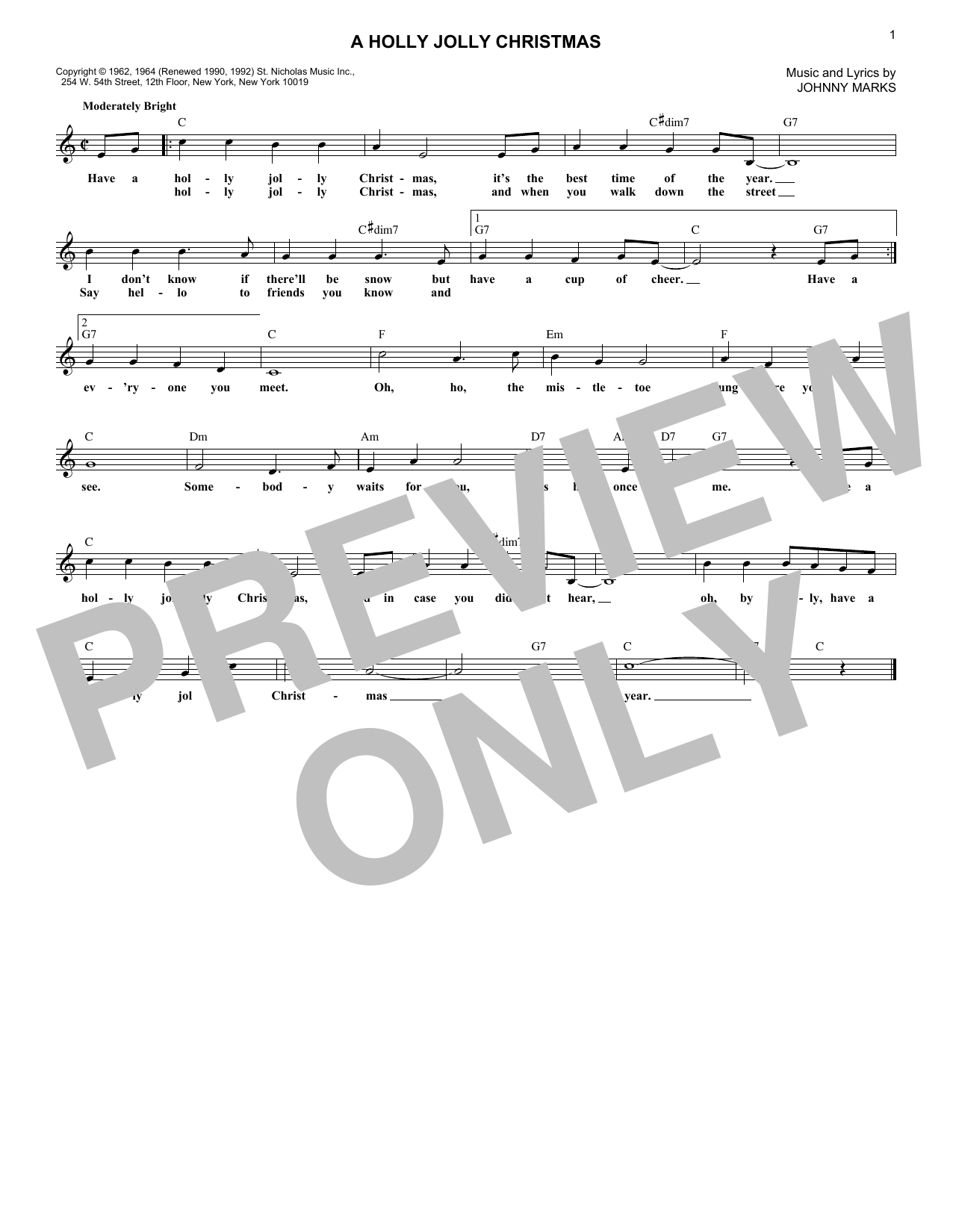 Product gallery: Page 1 of 1 A Holly Jolly Christmas, Johnny Marks