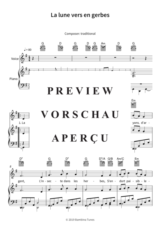 Produktgalerie: Seite 4 von 6 La lune vers en gerbes, , (Gesang + Klavier, Gitarre)