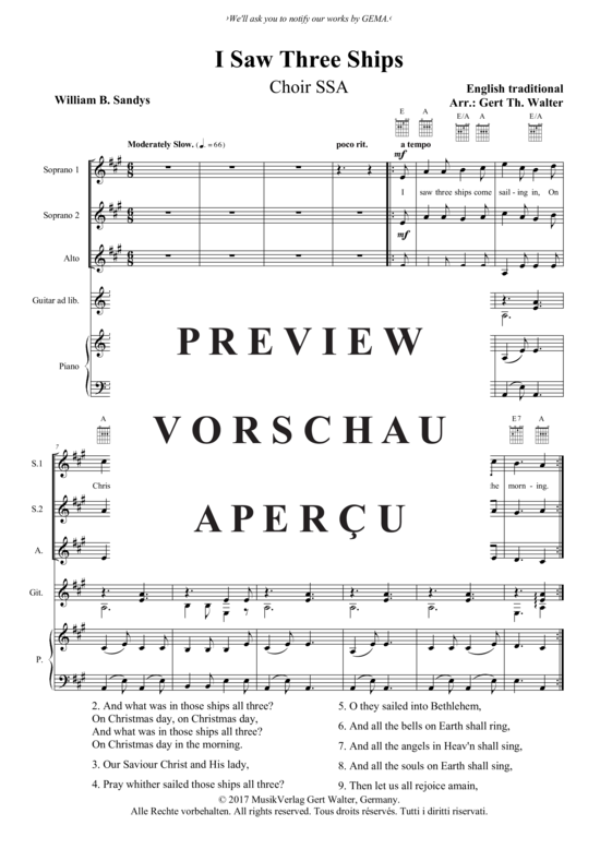 Produktbild zu: I Saw Three Ships Traditional