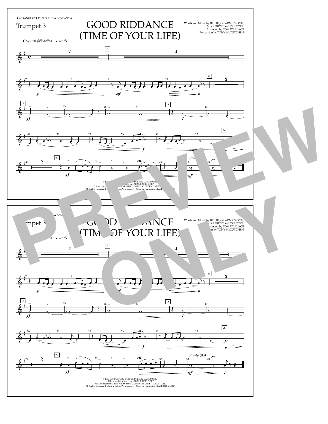 Product picture to: Good Riddance (Time of Your Life) - Trumpet 3