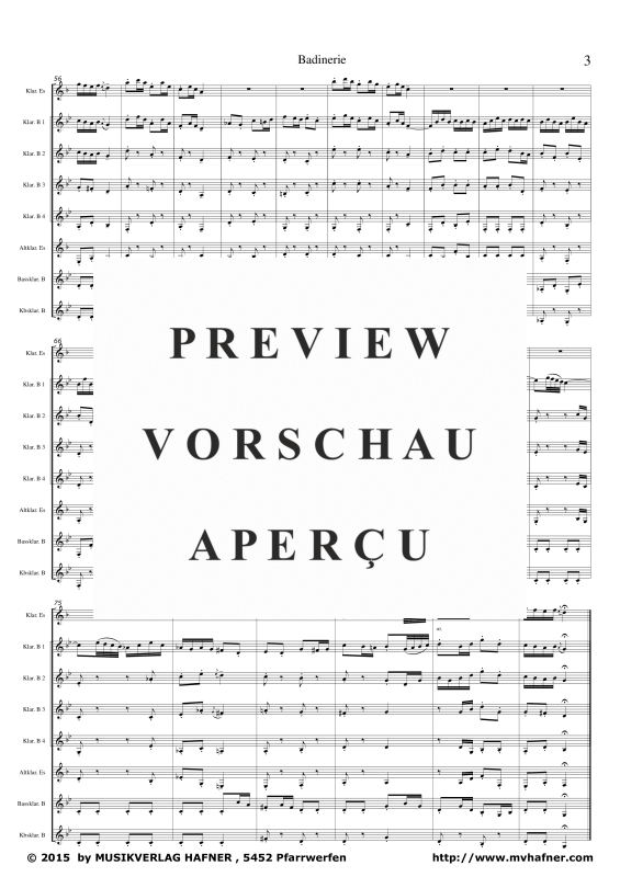 Product gallery: Page 7 of 11 Badinerie, , (clarinet choir)