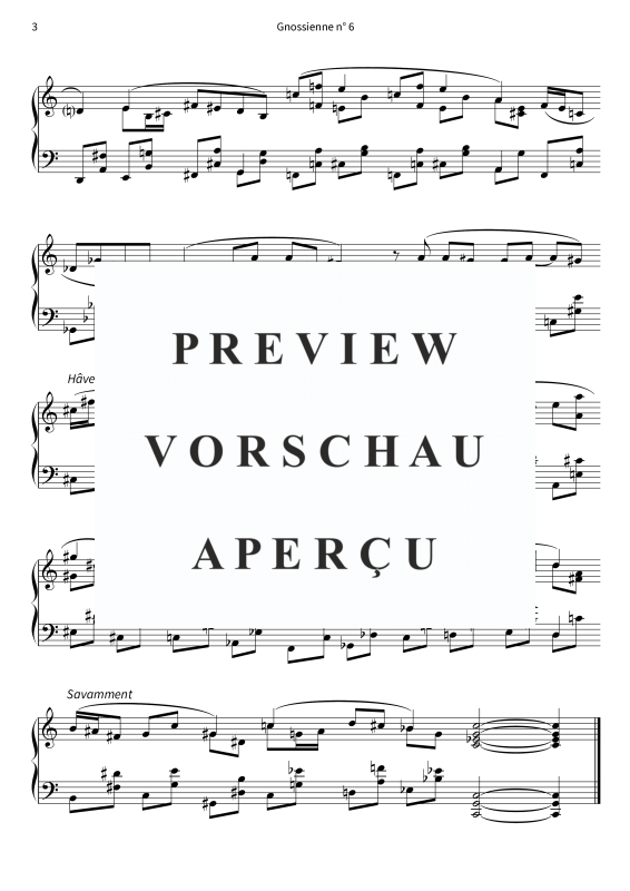 gallery: Gnossienne n° 6, , (Klavier Solo)