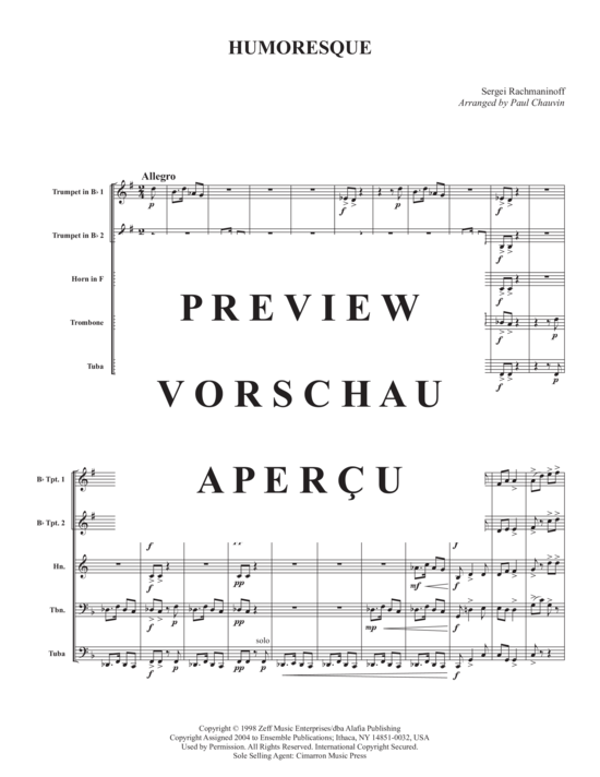 Produktgalerie: Seite 3 von 18 Humoresque , , (Blechbläserquintett)