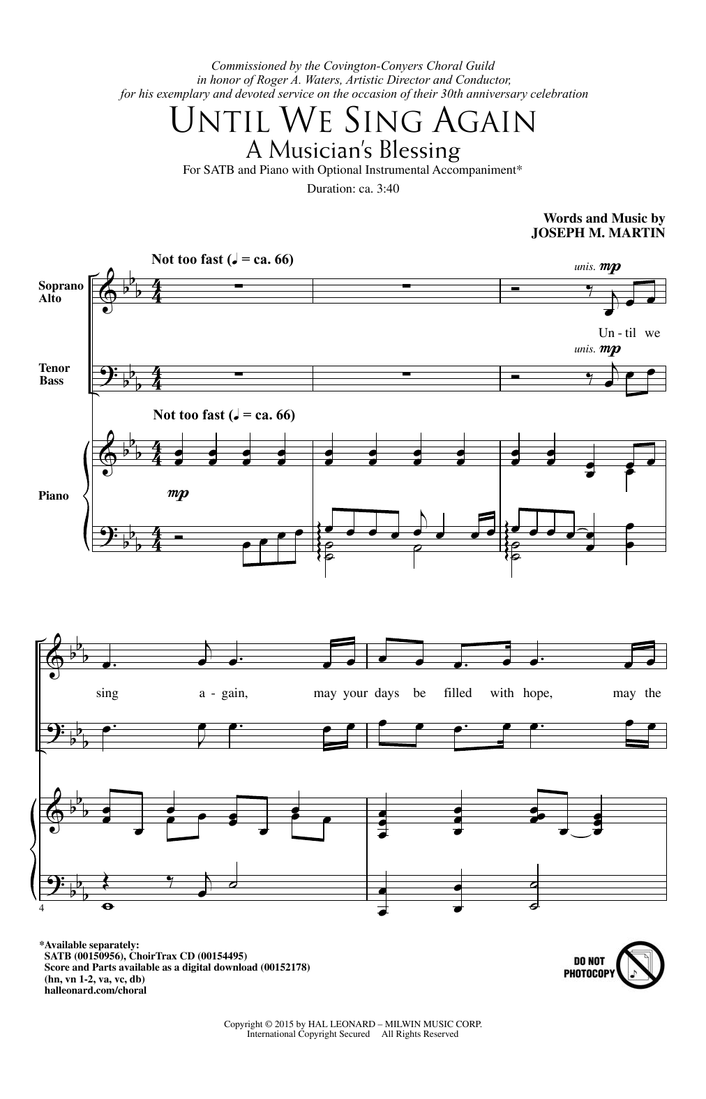 Produktbild zu: Until We Sing Again (A Musician's Blessing)