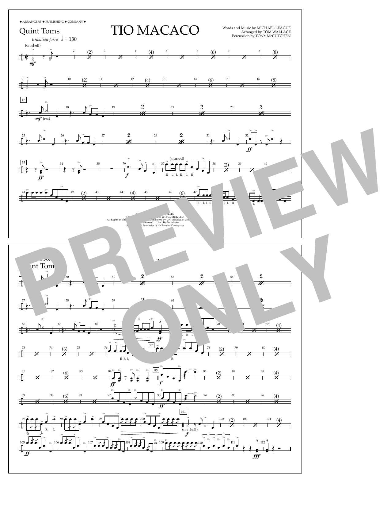 Produktgalerie: Seite 1 von 1 Tio Macaco - Quint-Toms, Tom Wallace, Ensemble