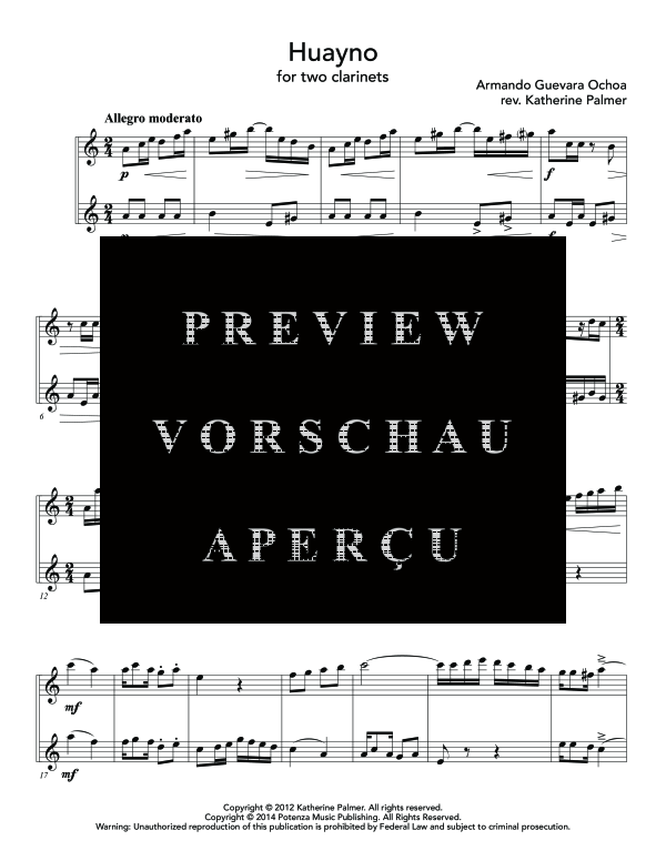 Product gallery: Page 8 of 11 Two Peruvian Duets, , (Clarinet Duo)