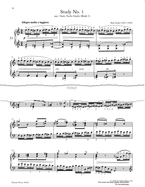 Produktgalerie: Seite 1 von 1 Study No.1, Kate Loder, Klavier