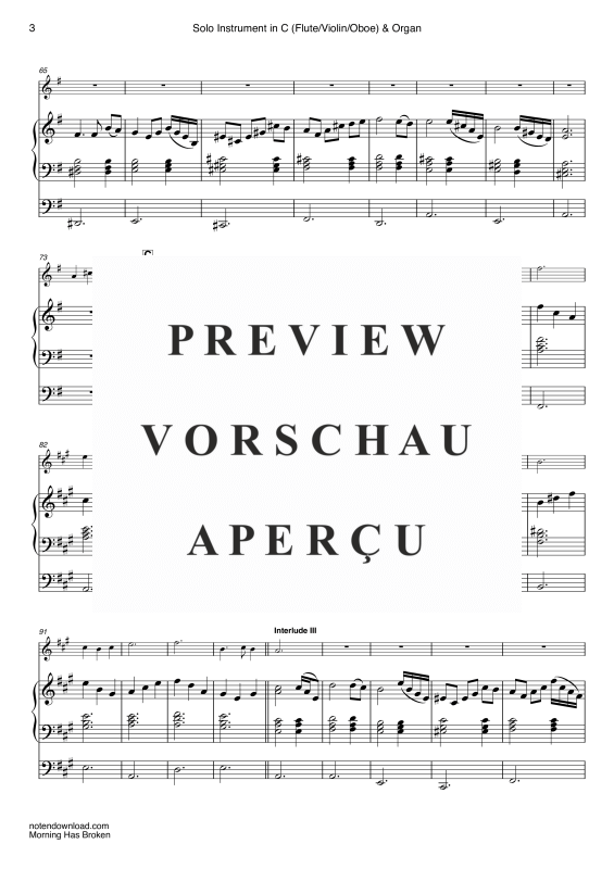 gallery: Morning Has Broken, Stevens, Cat, (Solo Instrument in C: Querflöte, Violine, Oboe und Orgel)