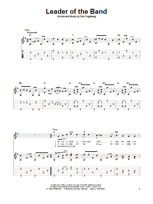 Produktgalerie: Seite 1 von 1 Leader Of The Band, Dan Fogelberg, Gitarre