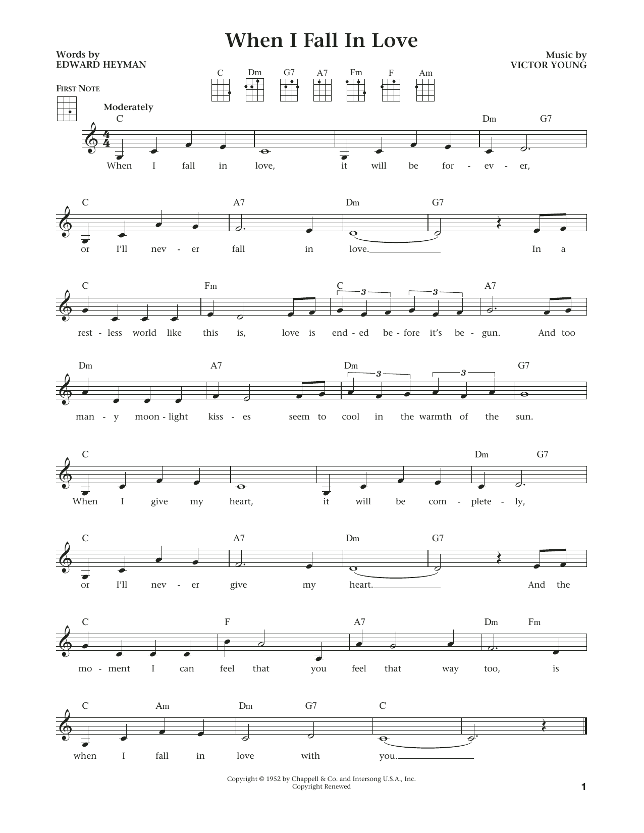 Product gallery: Page 1 of 1 When I Fall In Love (from The Daily Ukulele) (arr. Liz and Jim Beloff), The Lettermen