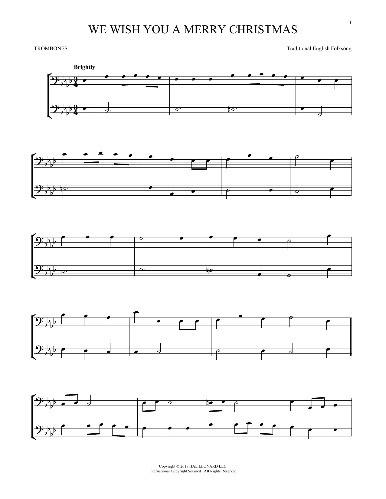 Product gallery: Page 1 of 1 We Wish You A Merry Christmas, Traditional English Folksong