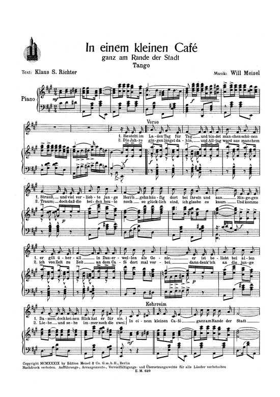 Produktbild zu: In einem kleinen Cafe Tango