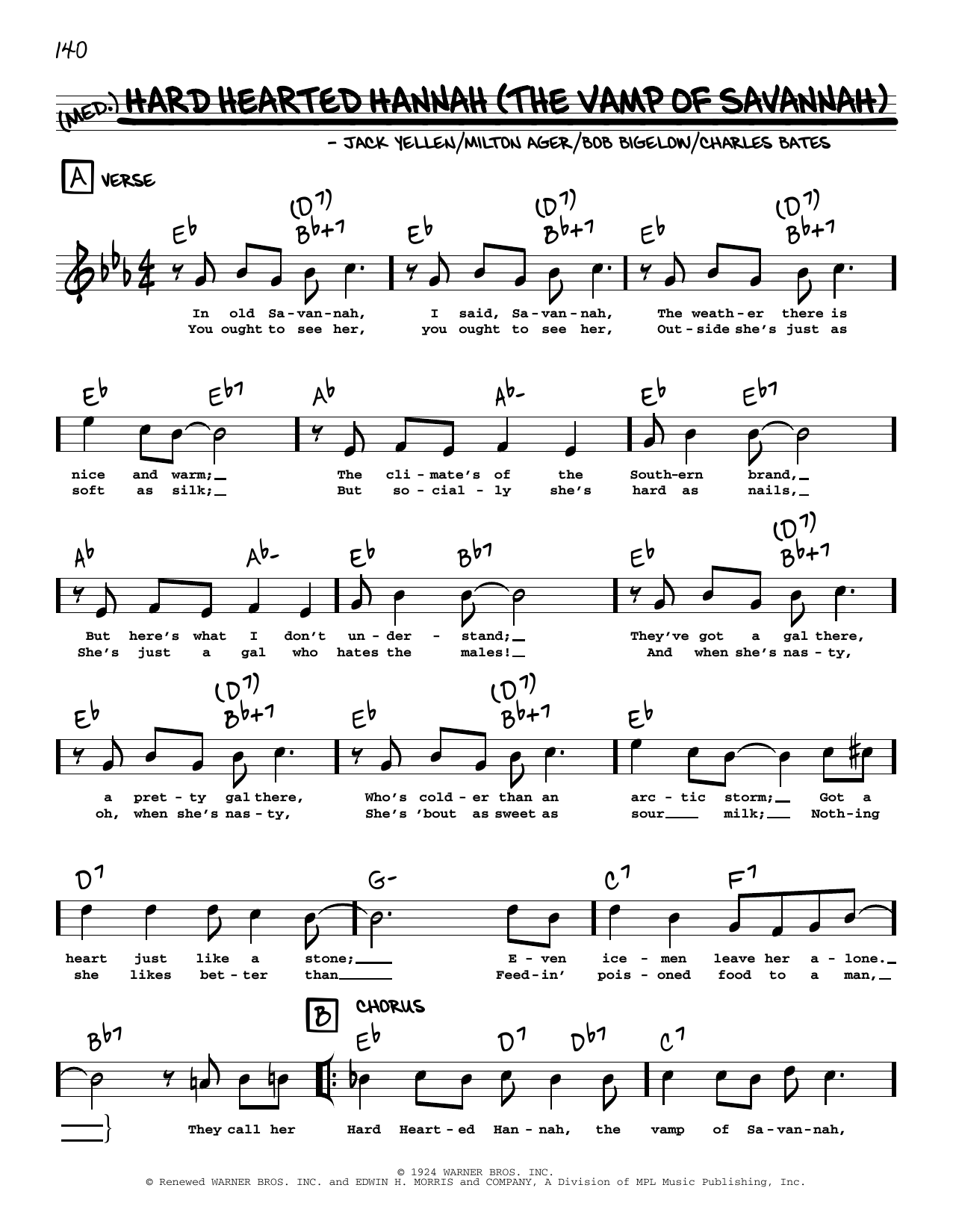 Product picture to: Hard Hearted Hannah (The Vamp Of Savannah) (arr. Robert Rawlins)