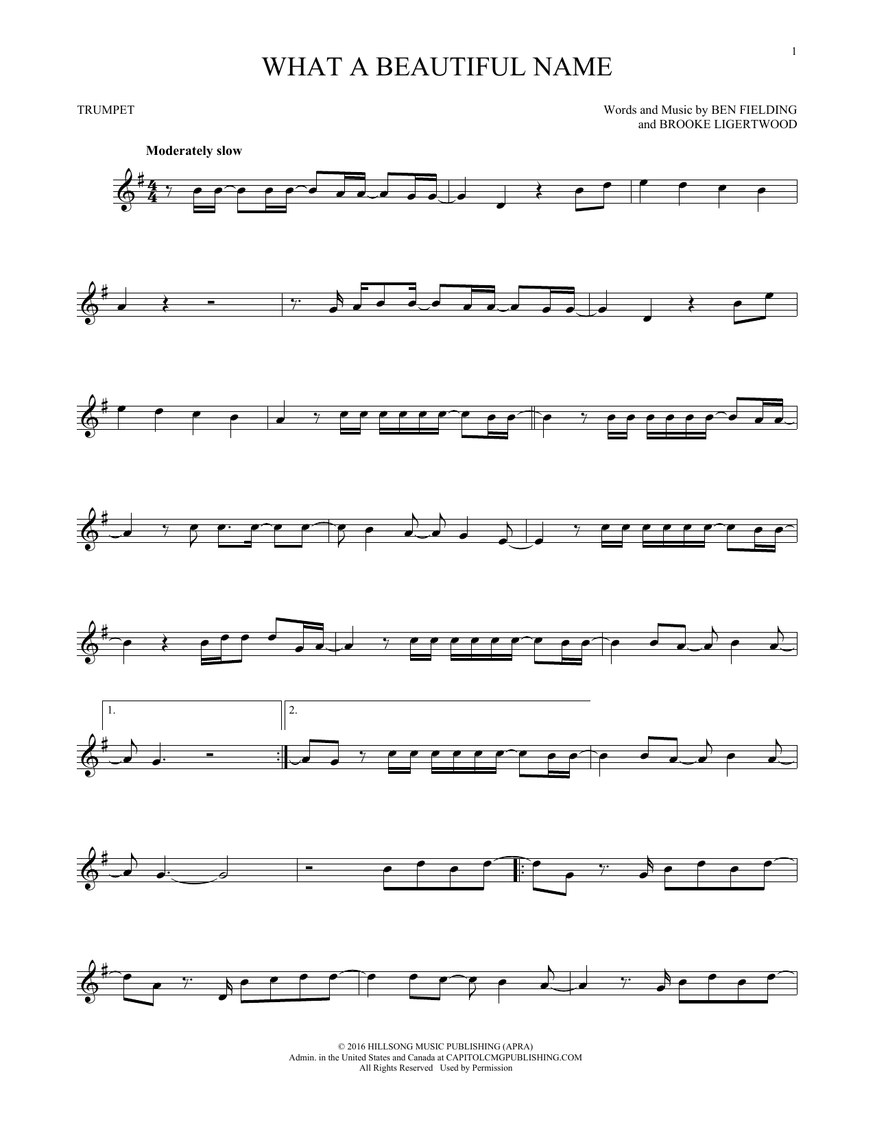 Produktgalerie: Seite 1 von 1 What A Beautiful Name, Hillsong Worship, Trompete