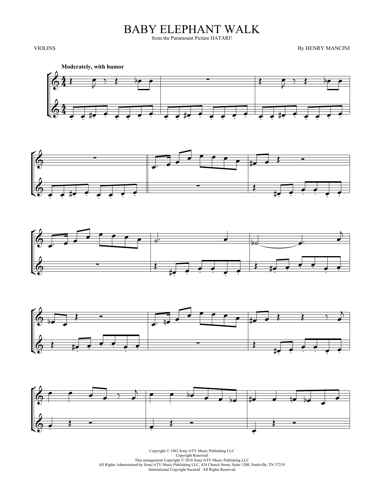 Product gallery: Page 1 of 1 Baby Elephant Walk, Henry Mancini