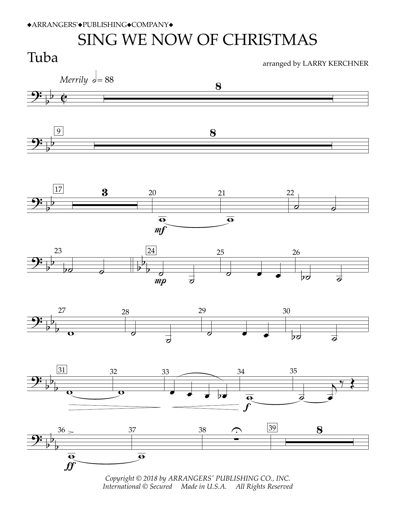 Produktbild zu: Sing We Now of Christmas (arr. Larry Kerchner) - Tuba