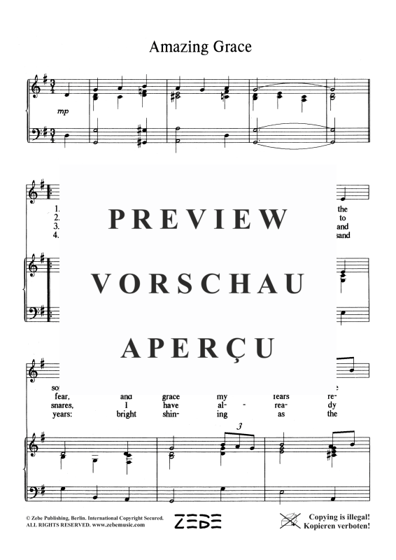 gallery: Amazing Grace, , Voice and Piano