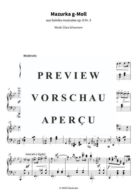 Product gallery: Page 5 of 8 Mazurka G-Moll - aus Soirées musicales op. 6 Nr. 3, , Solo Piano