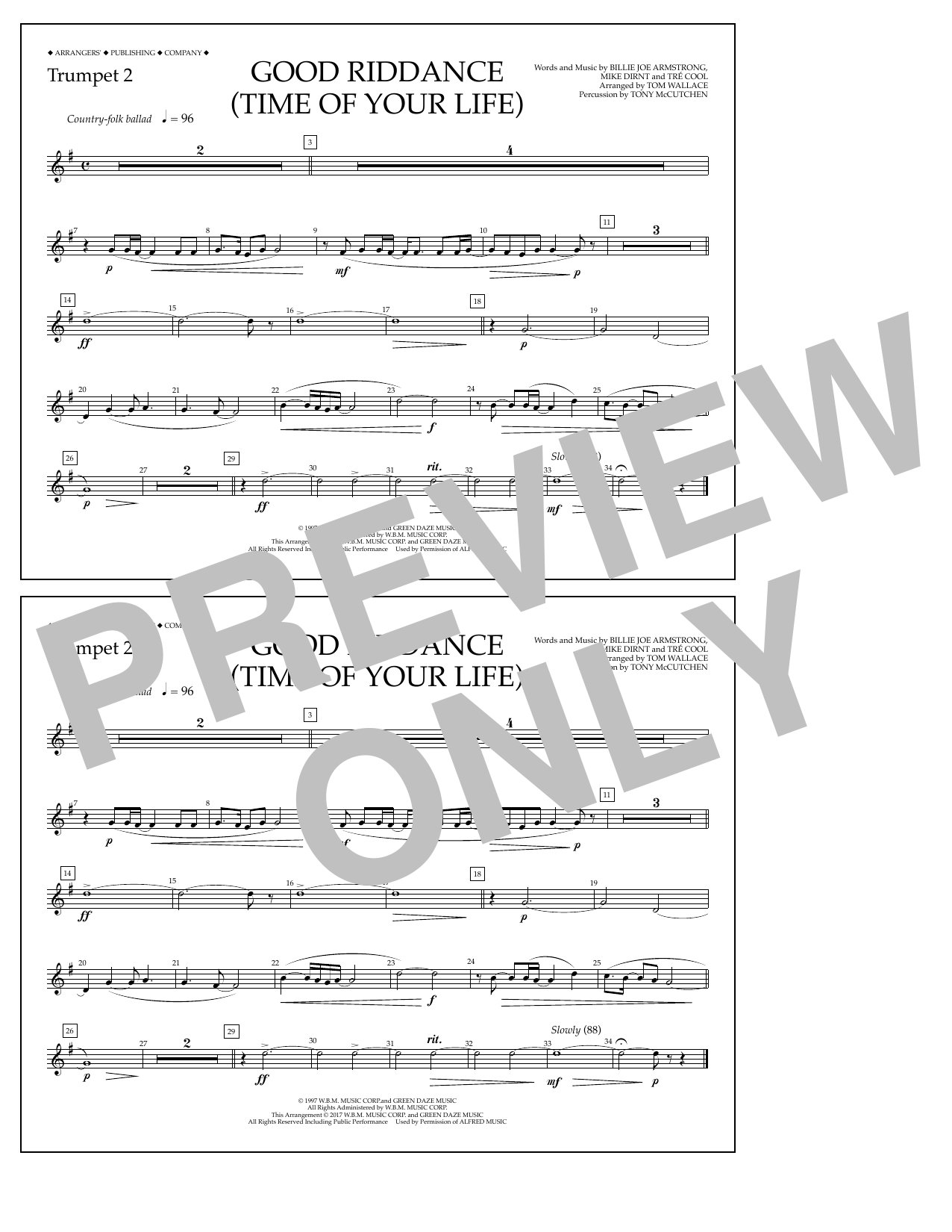 Product picture to: Good Riddance (Time of Your Life) - Trumpet 2