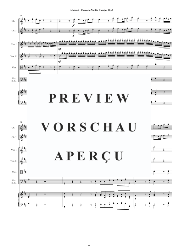 Product gallery: Page 8 of 11 Concerto No.8 in D-Dur Op.7, , 2 Solo Oboes, String Ensemble, and Harpsichord (Bc)
