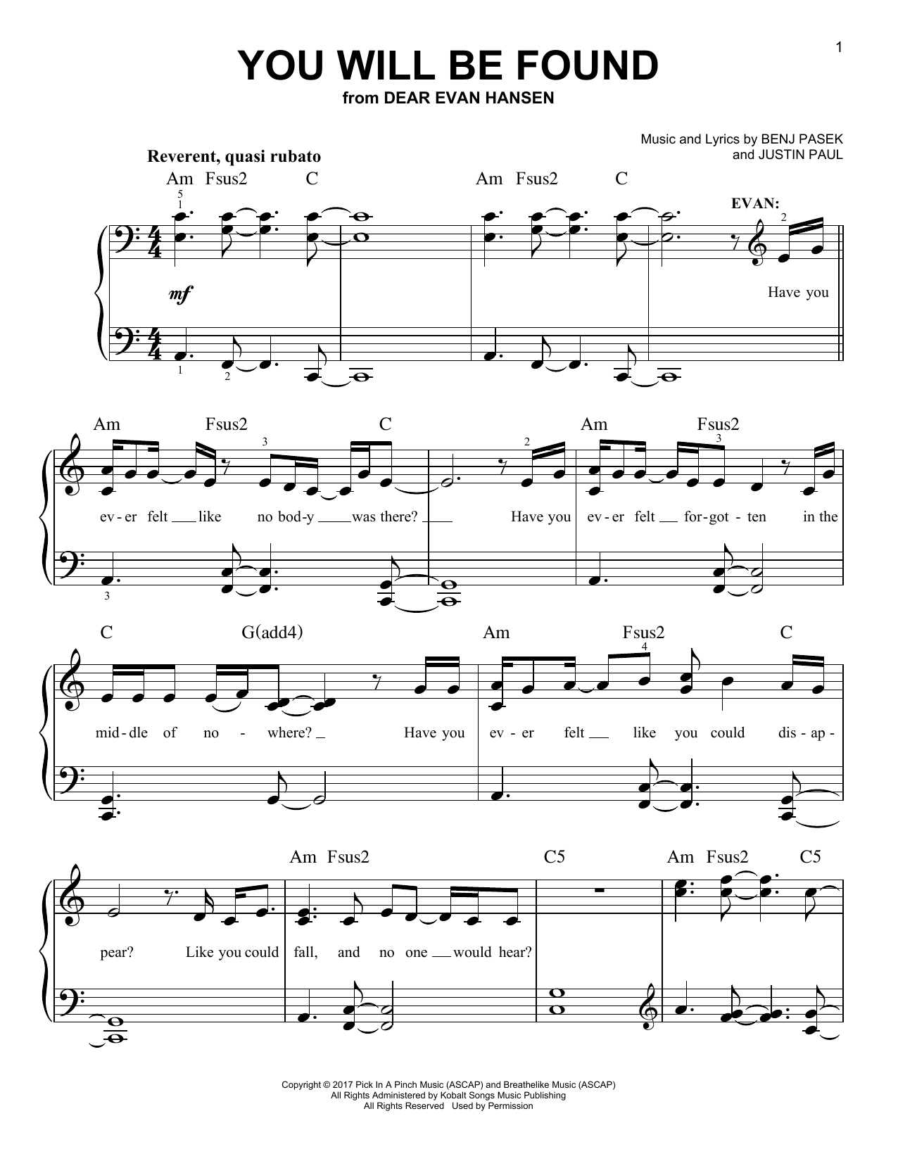 Produktbild zu: You Will Be Found (from Dear Evan Hansen)