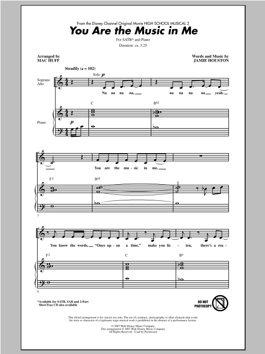 Product gallery: Page 1 of 1 You Are The Music In Me (from High School Musical 2) (arr. Mac Huff), Zac Efron & Vanessa Hudgens