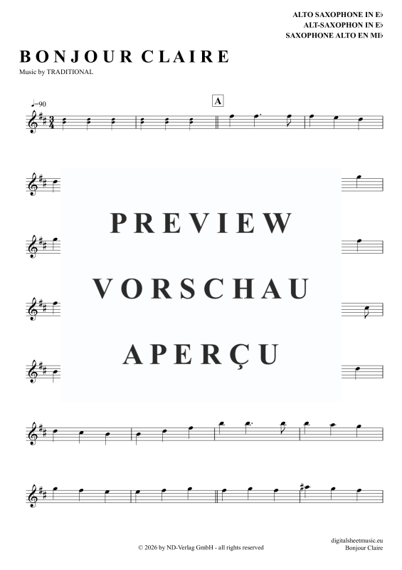 Product gallery: Page 2 of 4 Bonjour Claire, Traditional, Alto Saxophone